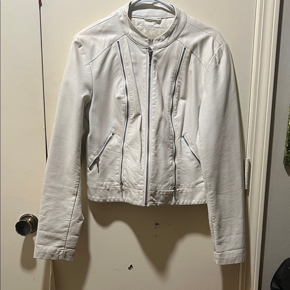Maurices Ivory Leather Jacket